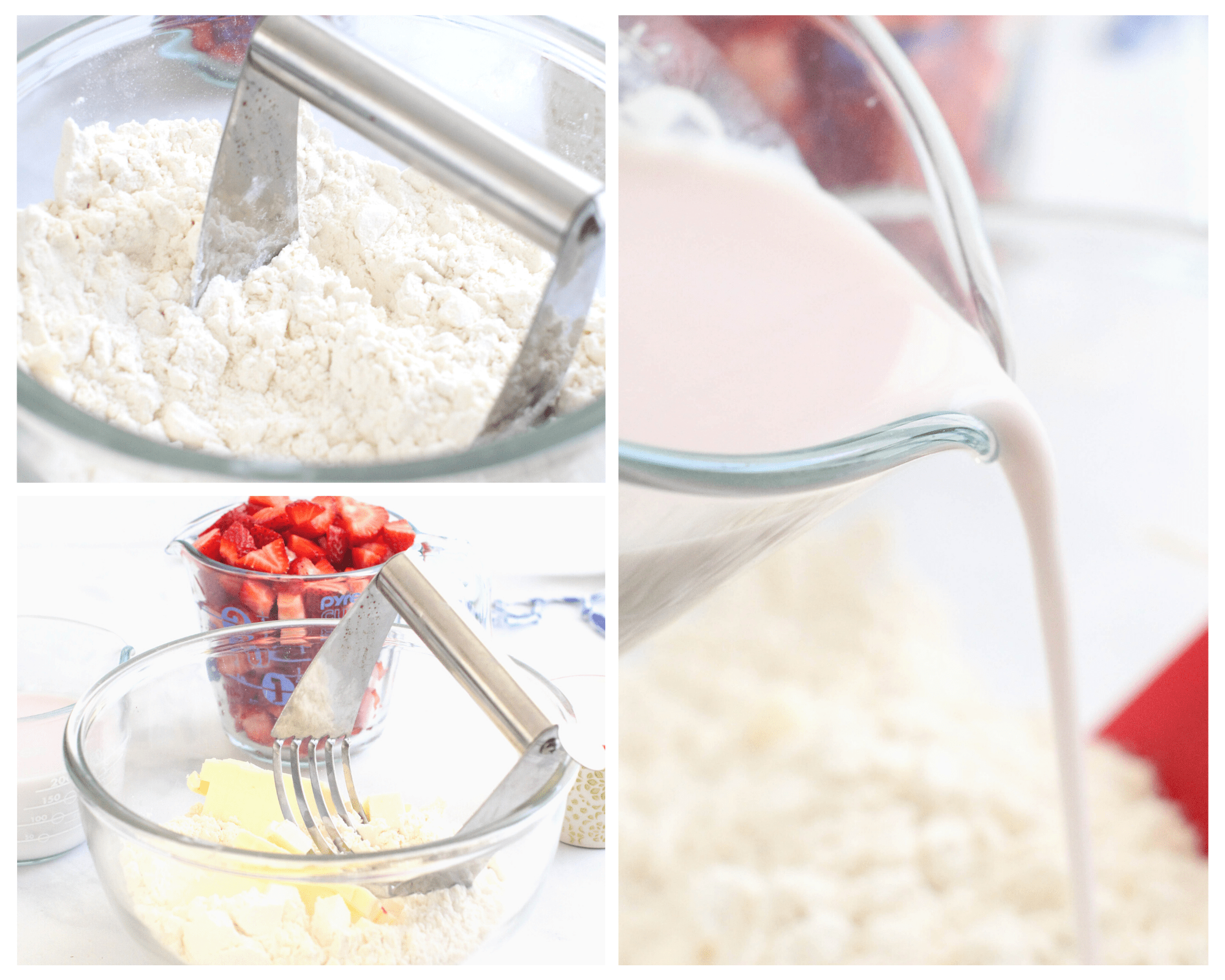 Making the muffin batter for Strawberry Muffins - recipe at at DearCreatives.com 