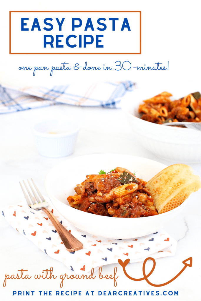 Pasta Recipe With Ground Beef - This is an easy dinner idea that can be made any night of the week. It ticks all the boxes, tasty, quick, easy and everyone loves this pasta recipe for dinner. DearCreatives.com