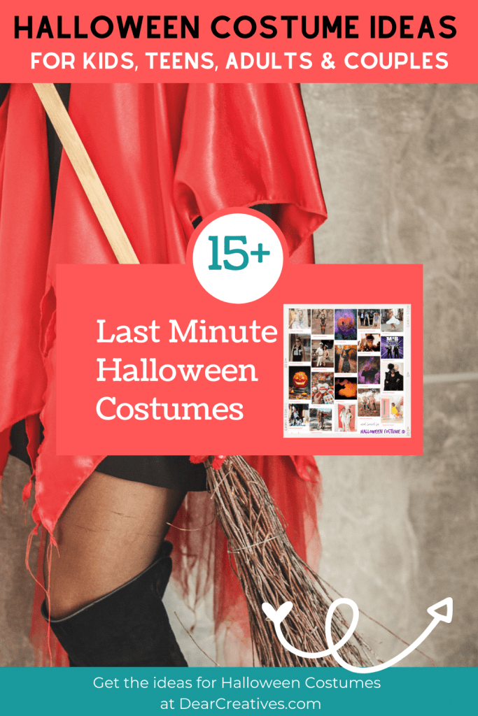 Last-Minute Halloween Costumes - Are you looking for ways to come up with costume ideas with clothes from your closet Try these easy ideas and the accessories that make the costume pop! See all the ideas for Halloween at DearCreatives.com