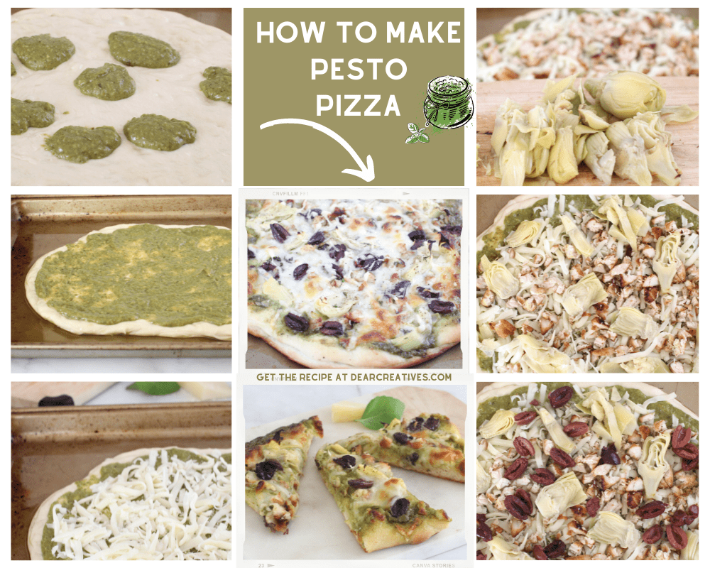 See how easy it is to make homemade pesto pizza - Recipe with step by step instructions. Pesto Pizza - DearCreatives.com .