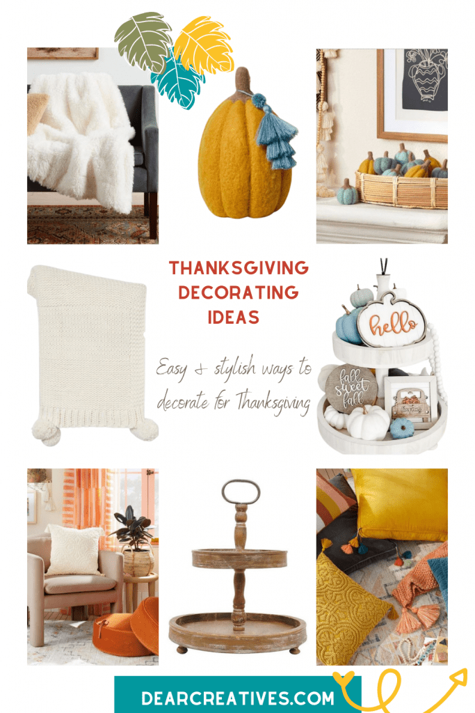 Thanksgiving Decorating Ideas - 20+ Easy and stylish ways to decorate for Thanksgiving (and fall and autumn) Plus decorating tips. Find out more at DearCreatives.com