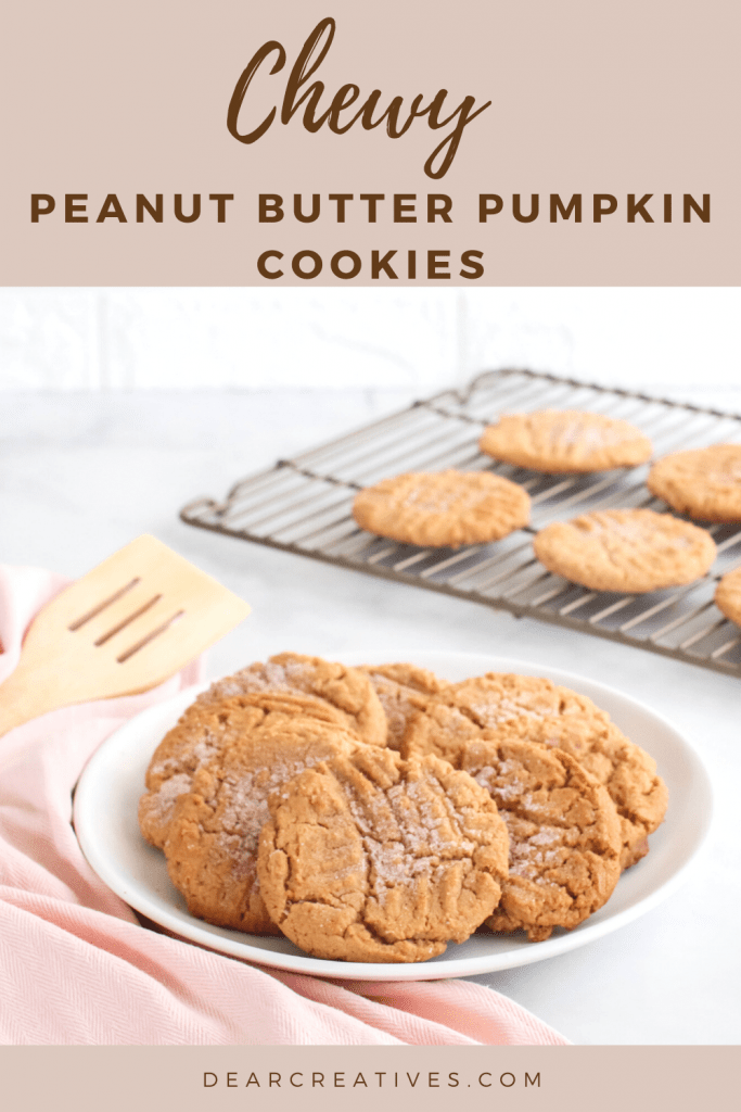 Peanut Butter Pumpkin Spice Cookies - grab this delicious, chewy peanut butter cookies with pumpkin flavor. DearCreatives.com