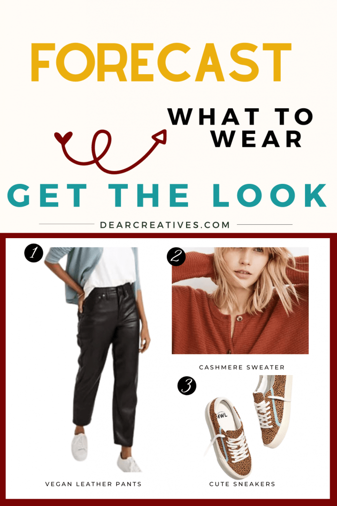 Vegan leather pants, cashmere sweater and sneakers. What To Wear - Outfit Ideas for women- DearCreatives.com