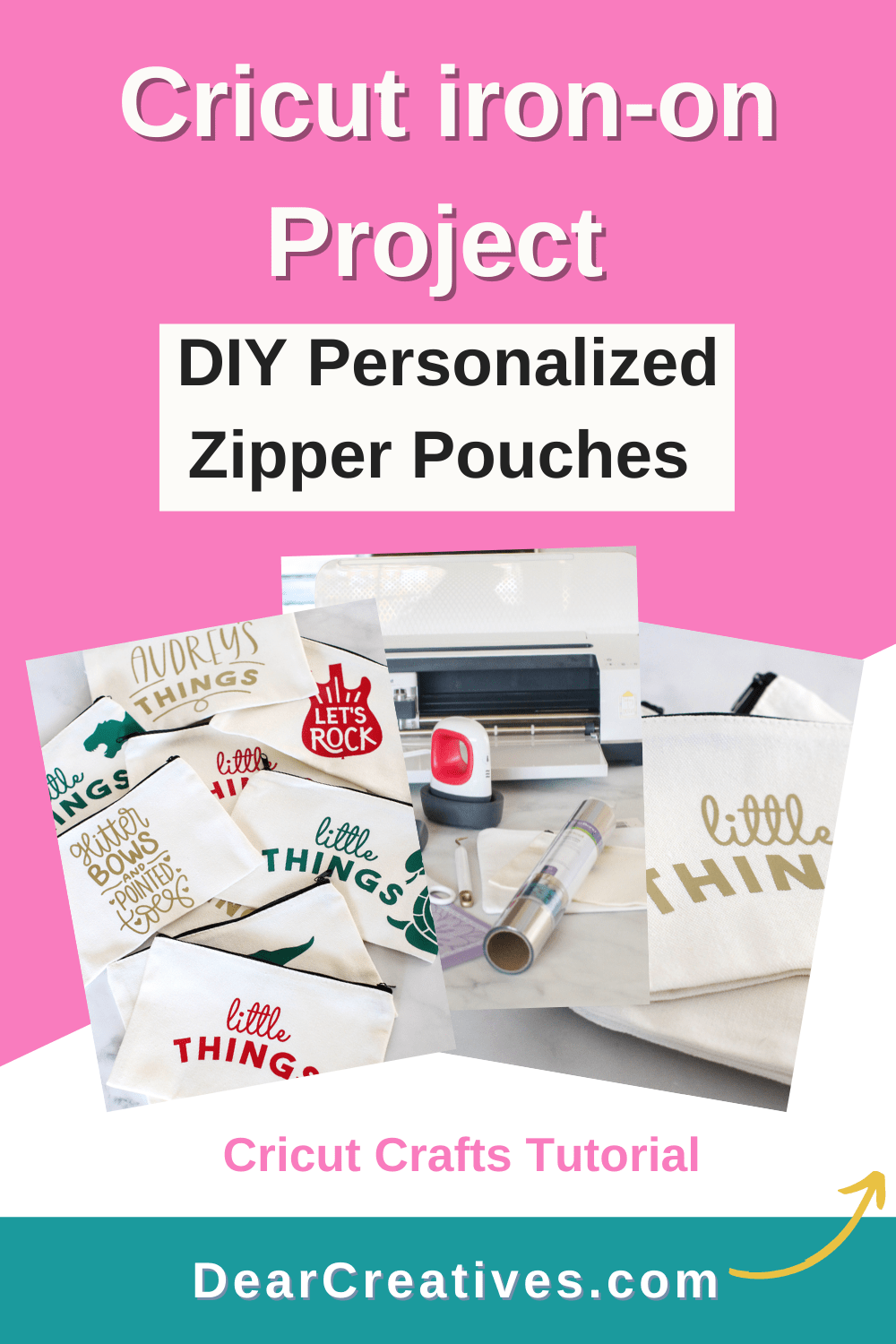 DIY IronOn Zipper Pouches Dear Creatives
