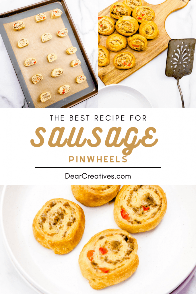 How To Make Sausage Pinwheels Step 2 cut into slices, bake and serve. Appetizers recipe at- DearCreatives.com