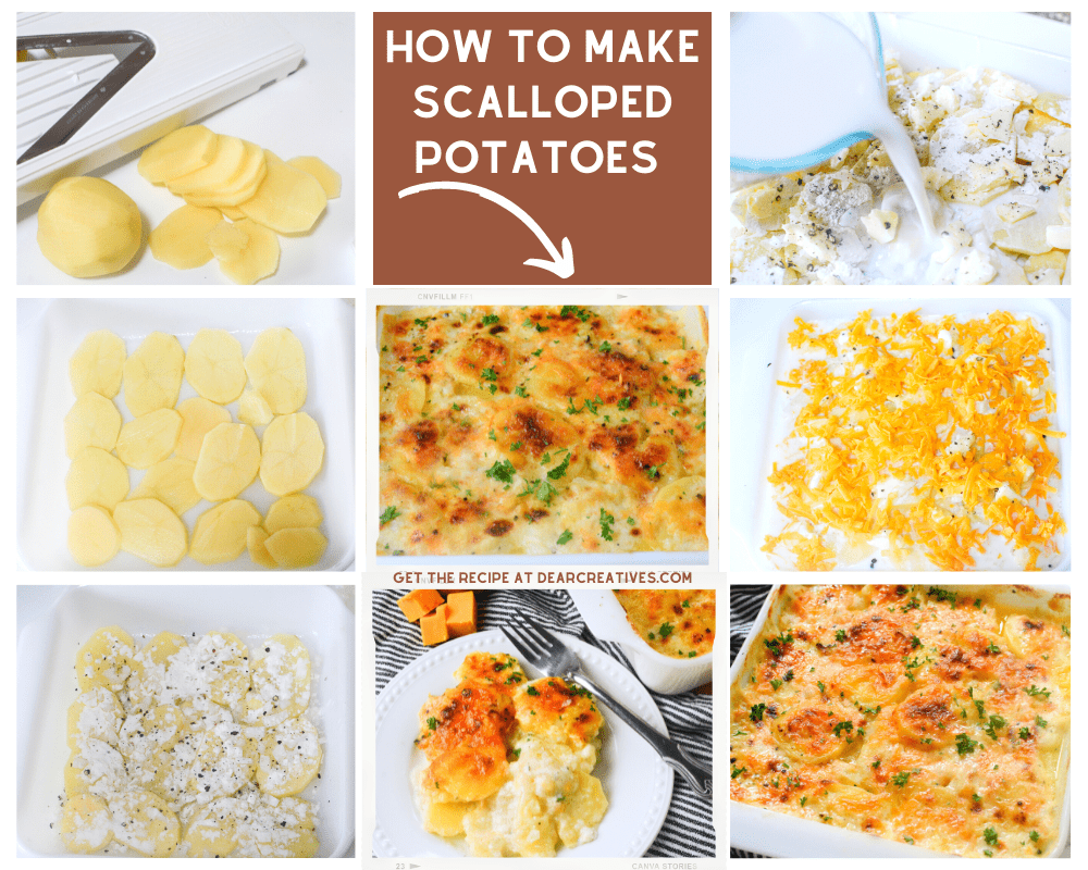 How to make Scalloped Potatoes -Print the recipe and instructions at DearCreatives.com