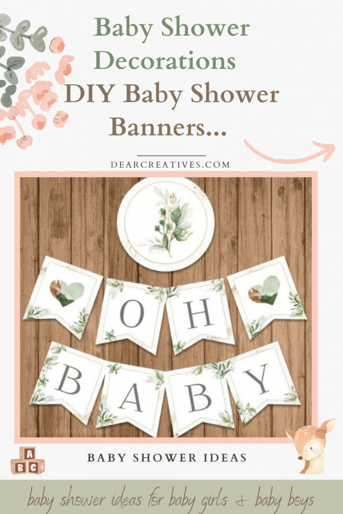 Baby Shower Decorations - Baby Shower Banner Ideas - Baby shower banners for girls and boys -DearCreatives.com