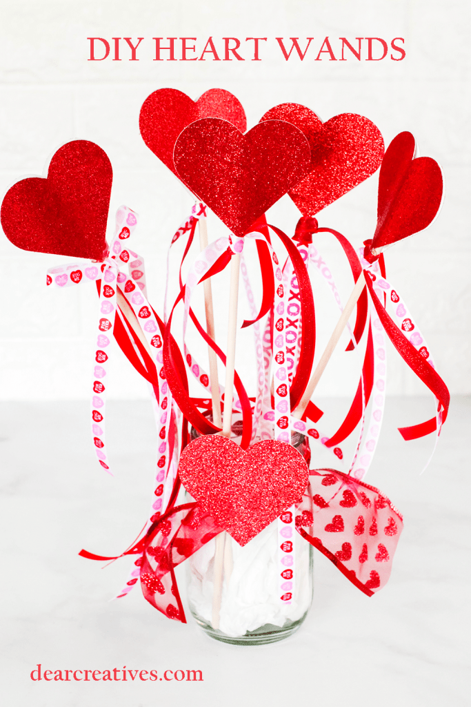 DIY Heart Wand (With Printable Heart Template) Make this craft now! They are so cute for all kinds of occasions or to use as fairy wands... ©2022 DearCreatives.com
