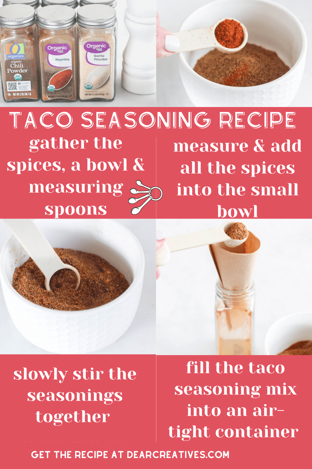 Homemade Taco Seasoning Recipe Dear Creatives