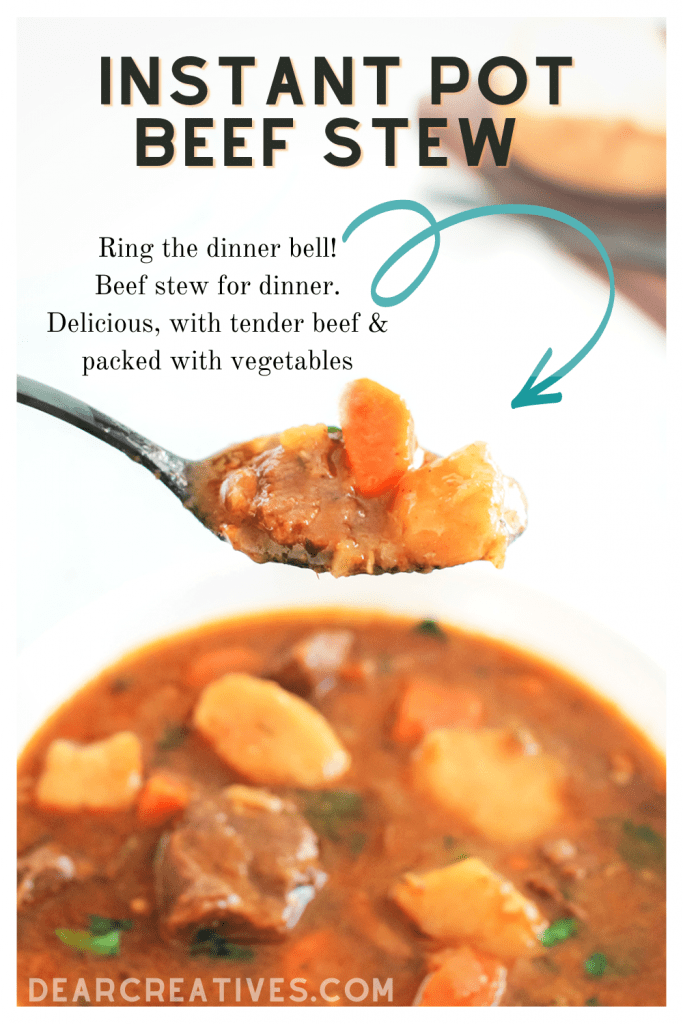 Instant Pot Beef Stew Recipe - It's easy to make and so yummy any night of the week for dinner! DearCreatives.com