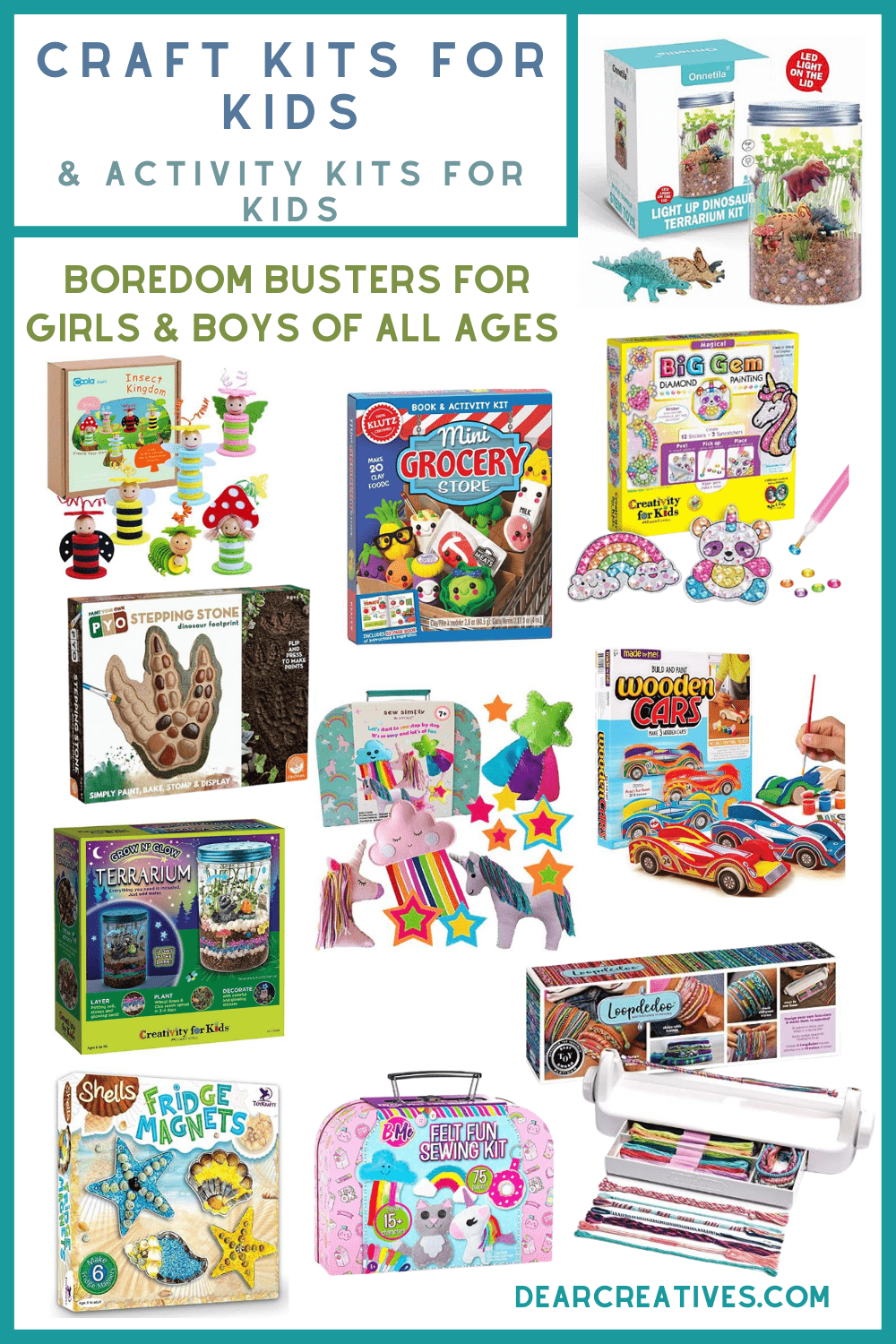 Craft Kits For Kids Amazoand Activity Kits for Kids - This list is full of kids activities to use at home. They include everything you need to keep kids busy - DearCreatives.com
