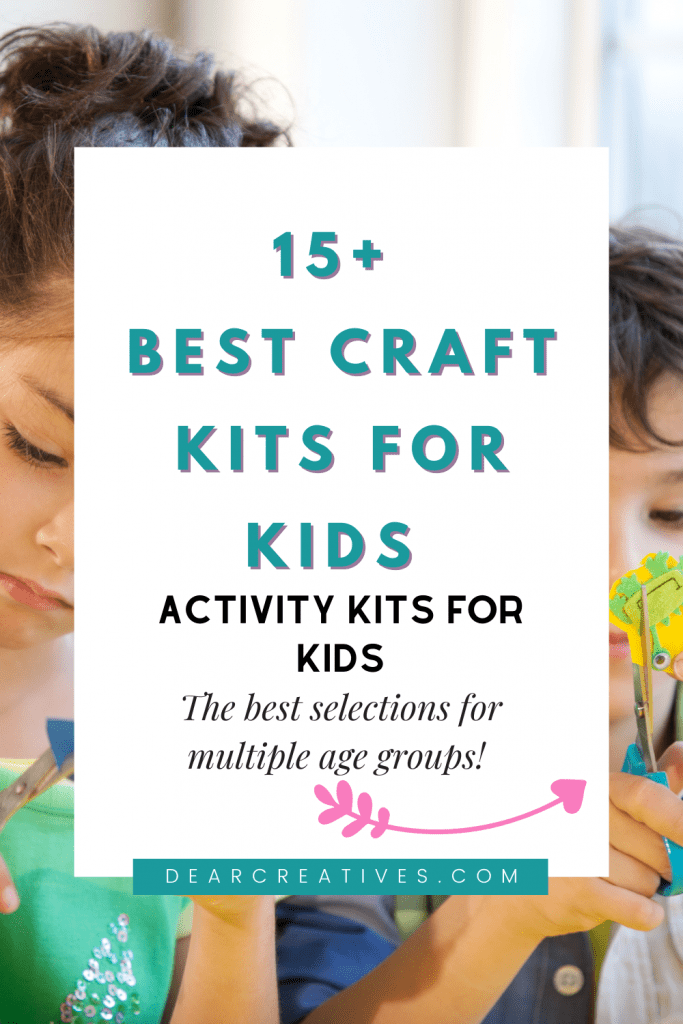 Craft Kits For Kids and Activity Kits for Kids- This list is full of kids activities that come in a kit to use at home. The best selections for various ages and where to buy them - They are perfect for keeping kids busy and boredom busters - Find out more at DearCreatives.com