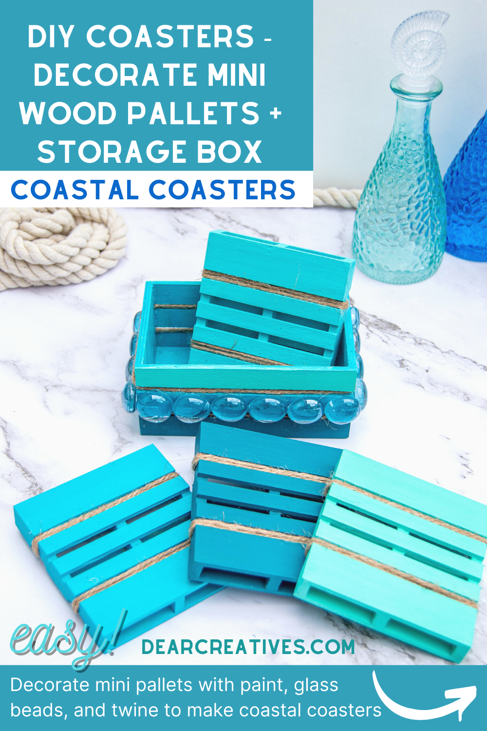 DIY Coastal Coasters – Paint And Decorate Mini Pallets