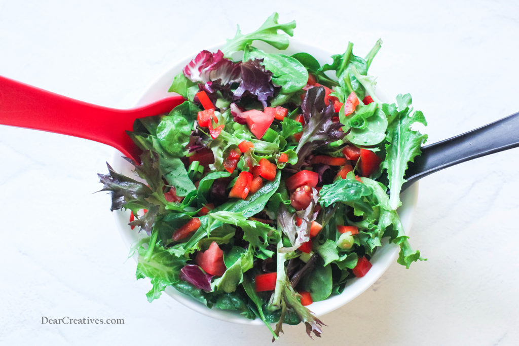 Spring Mix Salad to use as a side dish for Grilled Steak or to add grilled steak onto - find out more © DearCreatives.com