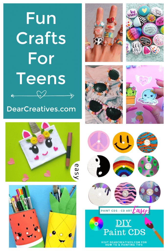 Fun Crafts For Teens - Teen Crafts To Make - Use these ideas to make yourself or with friends. Have a teen craft session with these fun crafts. DearCreatives.com