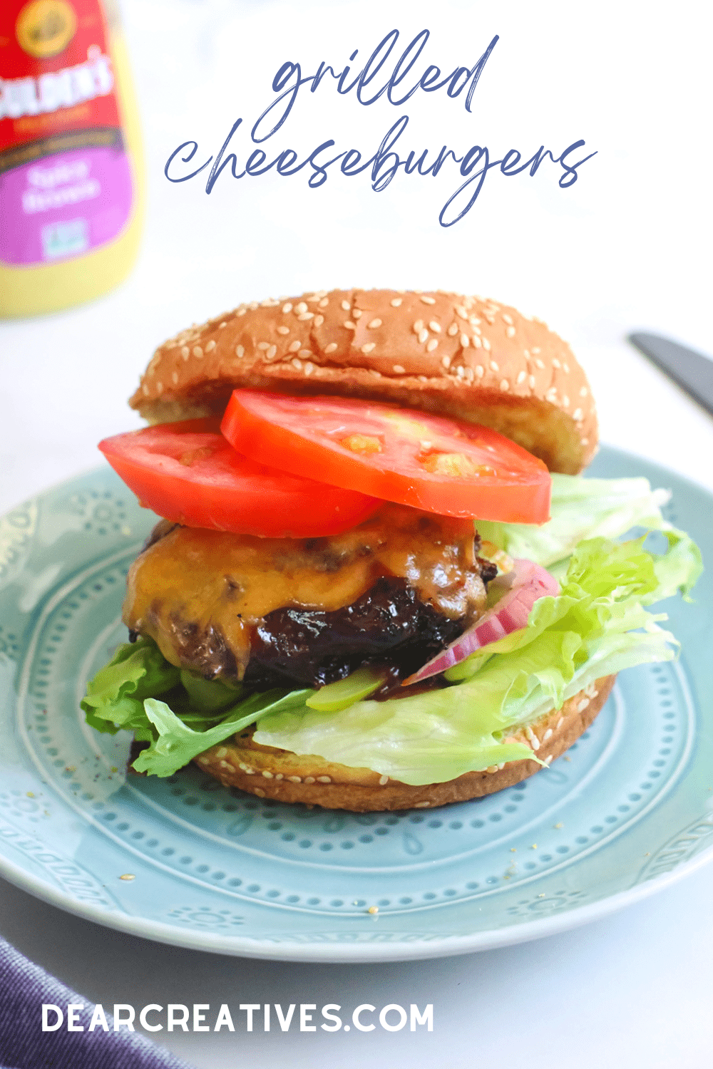 Grilled Cheeseburgers - There is nothing like a juicy burger topped with melted cheese and fresh toppings. See how to grill a cheeseburger - DearCreatives.com