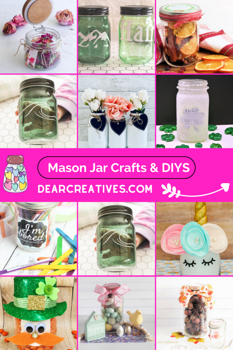 Mason Jar Crafts and Mason Jar Food Crafts - Find a variety of fun, easy crafts to make using mason jars or jars. There is something to make for every season! DIY gifts with mason jars... See all the crafts and ideas at DearCreatives.com