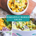 Pineapple Mango Salsa - Easy homemade salsa recipe uses 6 ingredients (pineapple, mango, purple onion, cilantro, jalapeno, and lime), and its delicious... Print the recipe at DearCreatives.com