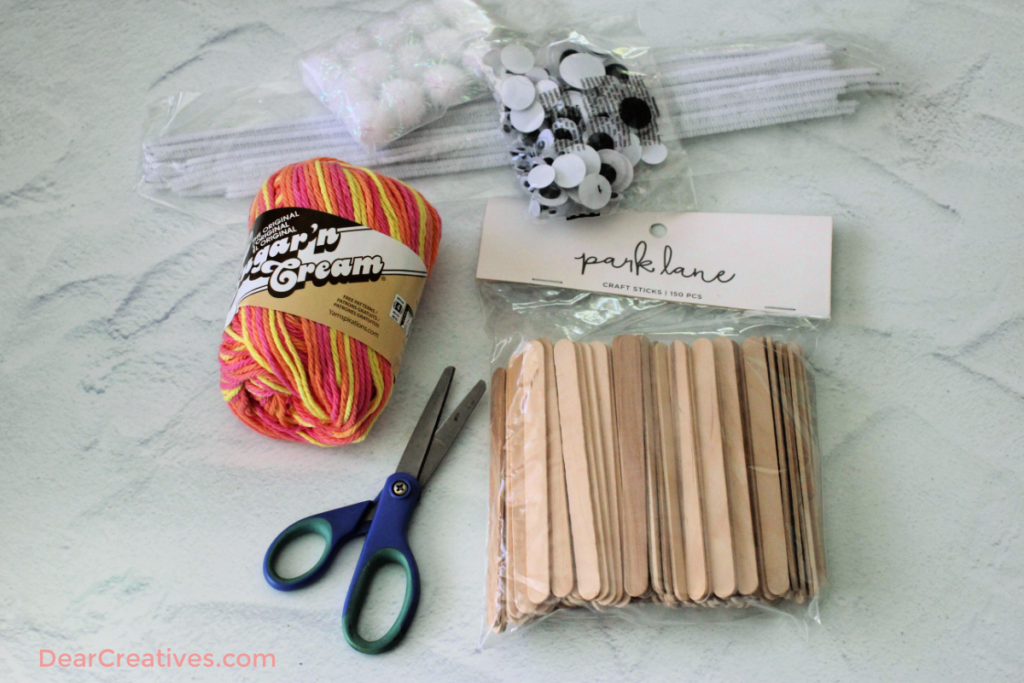 Butterfly Craft With Popsicle Sticks And Yarn - Dear Creatives