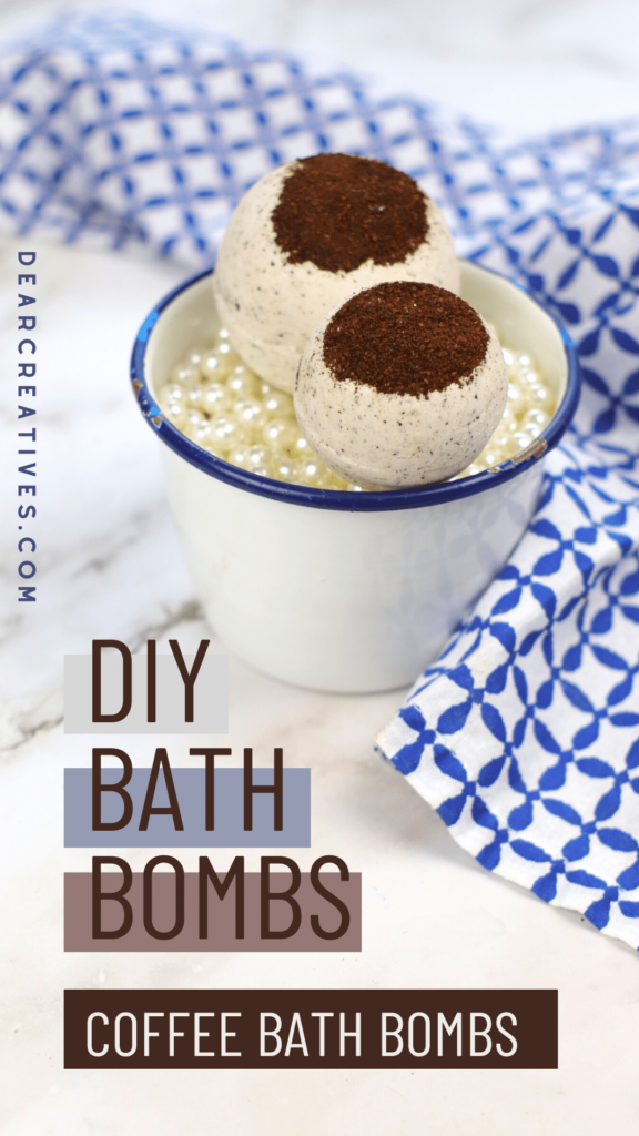DIY Bath Bombs - Use this bath bomb recipe to make coffee bath bombs. Relax in a warm bath and enjoy the benefits of a gentle exfoliation... See the DIY at DearCreatives.com