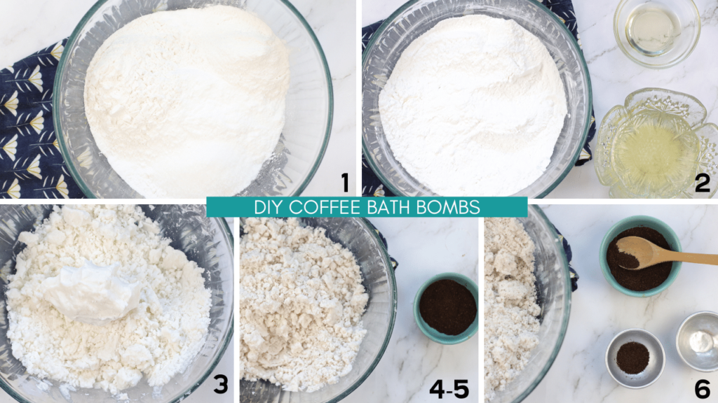 How To Make Coffee Bath Bombs - step by step instructions with images. These make great DIY gifts or make them to use yourself to soak in the tub. DearCreatives.com