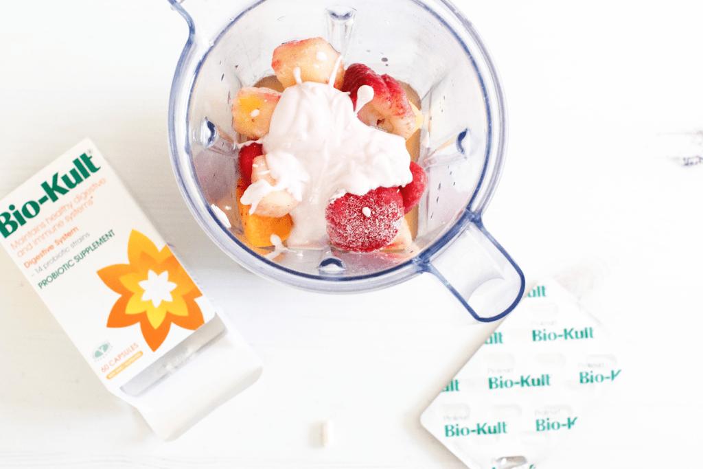 Making a healthy smoothie with Bio-Kult probiotic supplements - find out more and get a discount at ©2022 DearCreatives.com
