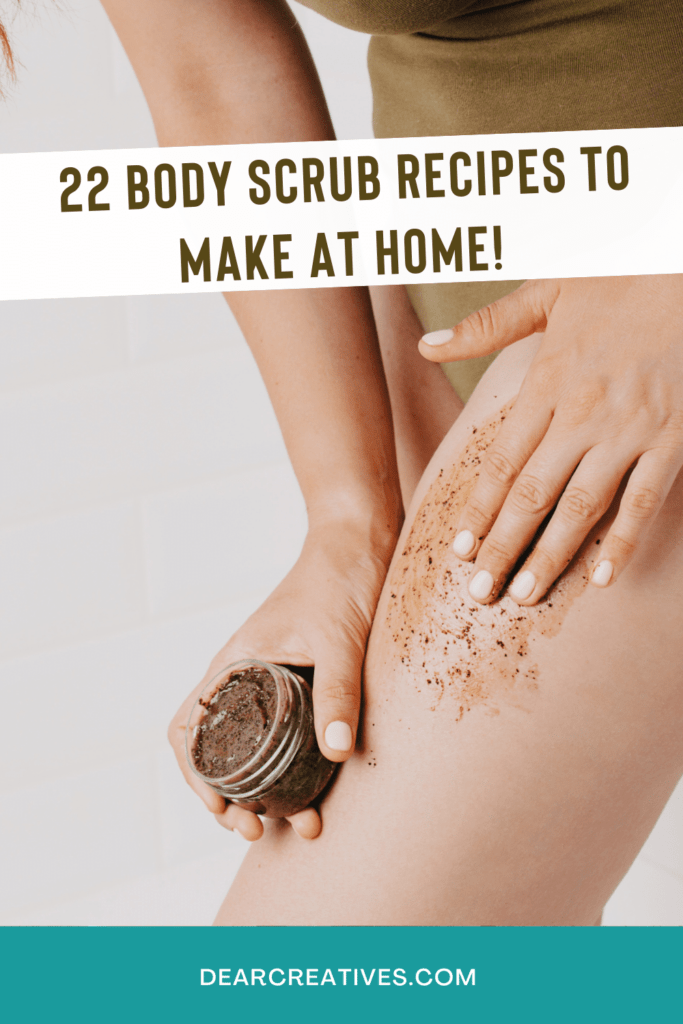 22 Homemade Body Scrub Recipes to make! Make these scrubs to soften the skin or give as gifts! Grab the beauty recipes for the body scrubs at at DearCreatives.com