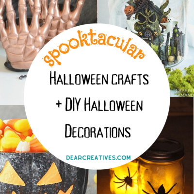 DIY Halloween Decorations - 25+Ideas Halloween Crafts For Adults and Halloween Crafts For Teens - Make these fun and easy Halloween decorations for your home or party! Use these ideas for decor, party decor, and Halloween celebrations. See all the ideas at DearCreatives.com