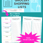 Grocery Shopping List - Printable Grocery Shopping Lists - Plus, meal planner - Print these and more styles of shopping lists at DearCreatives.com