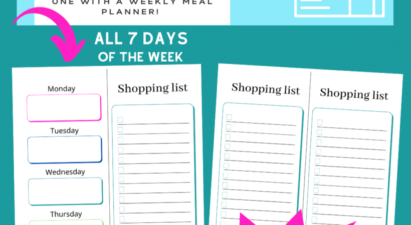 Grocery Shopping List Printables + Meal Planners