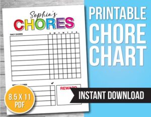 Printable Chore Charts - Dear Creatives