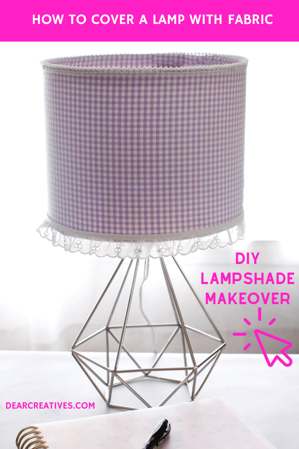 Lampshade Makeover: How to Re-Cover a Lampshade with Linen - The Sweet Beast