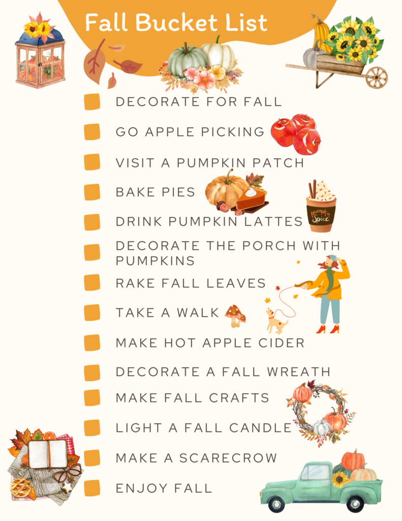 Fall Bucket List - Ideas + Printable Bucket List - Dear Creatives