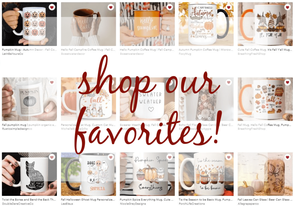 Fall coffee mugs and mug gift ideas - Our fall favorites on Etsy - DearCreatives.com