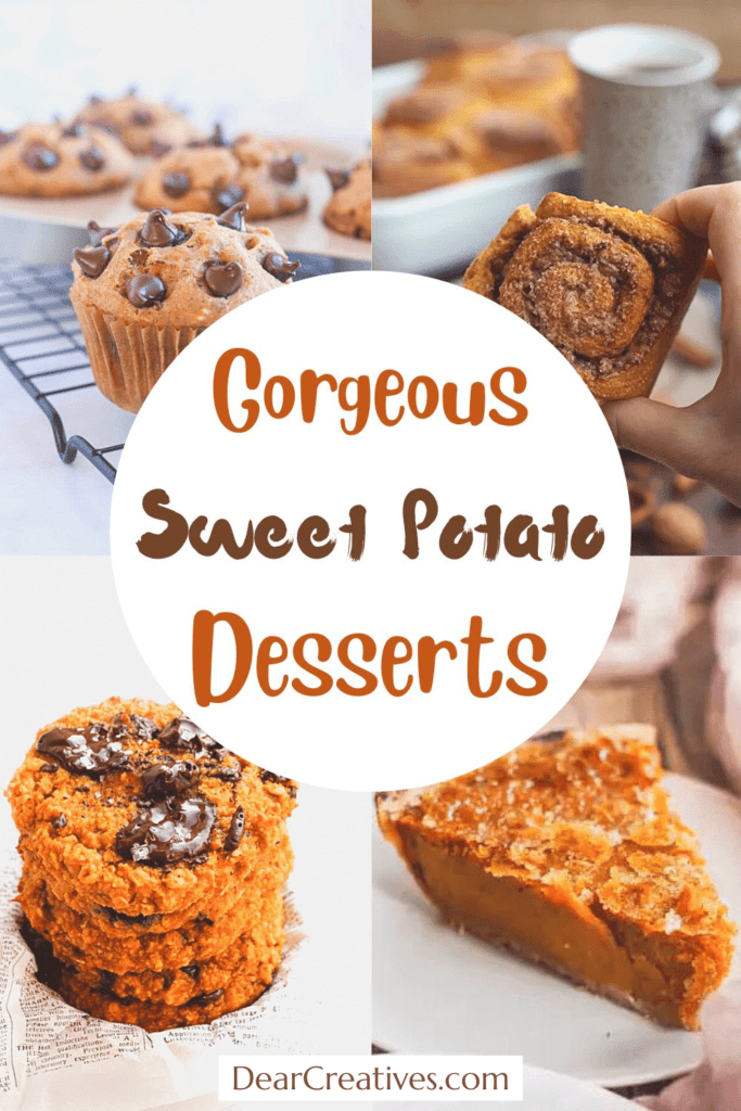 15+ Sweet Potato Dessert Recipes - Baked dessert recipes with sweet potatoes -See the list of recipes at DearCreatives.com