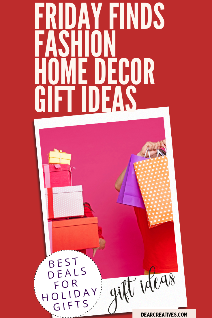 Holiday Gift Guide - Friday Finds - Gift Ideas - Fashions for her, gift ideas for kids, home decor for holiday decorating and where to shop to find the best deals right now! See all the holiday gift ideas plus find out more at DearCreatives.com