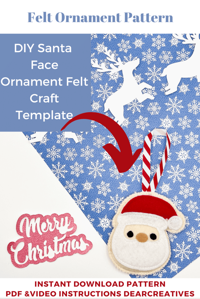 Santa Ornament Pattern - Felt Christmas Ornament Pattern - Instant Download - PDF Pattern and Instructions... Find out more at DearCreatives.com