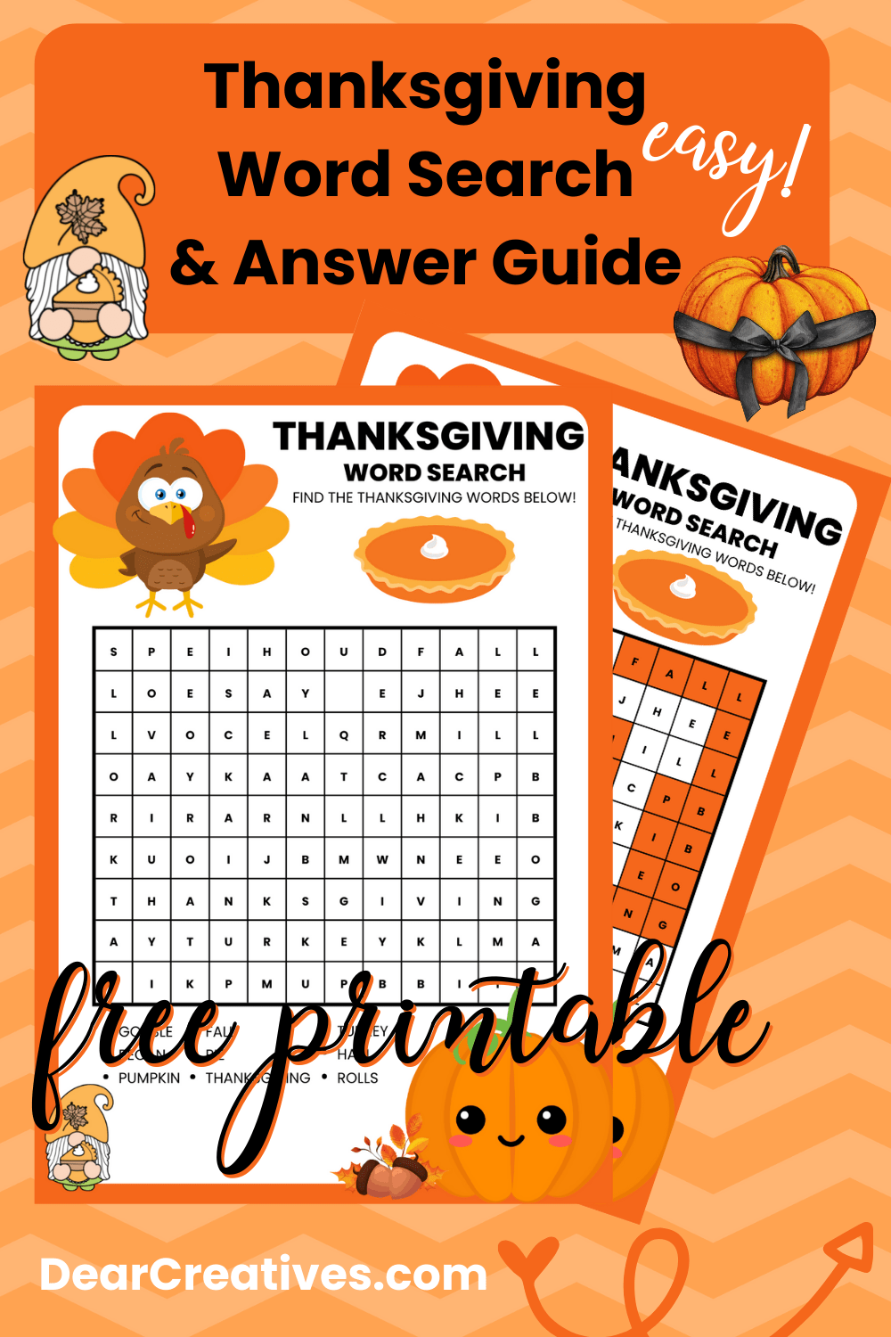 Thanksgiving Word Search Printable Dear Creatives
