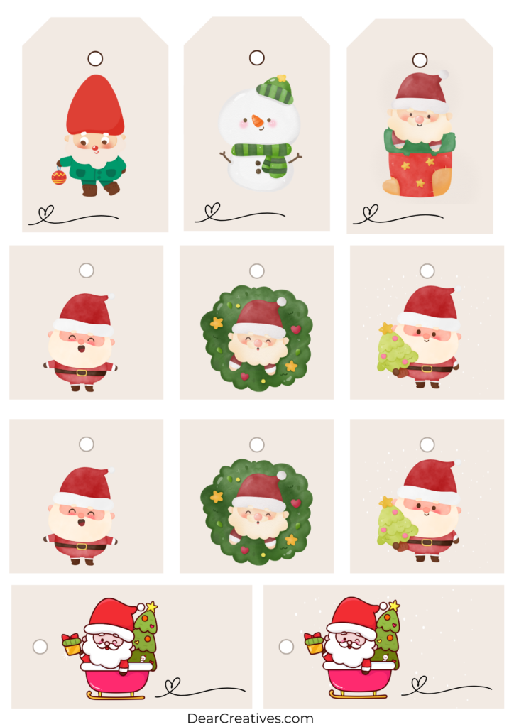 Christmas Gift Tags Printable Dear Creatives