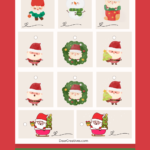 Christmas Gift Tags printable - Find this sheet of gift tags to print and use for adding to Christmas gifts. Get this and more Christmas printables at DearCreatives.com