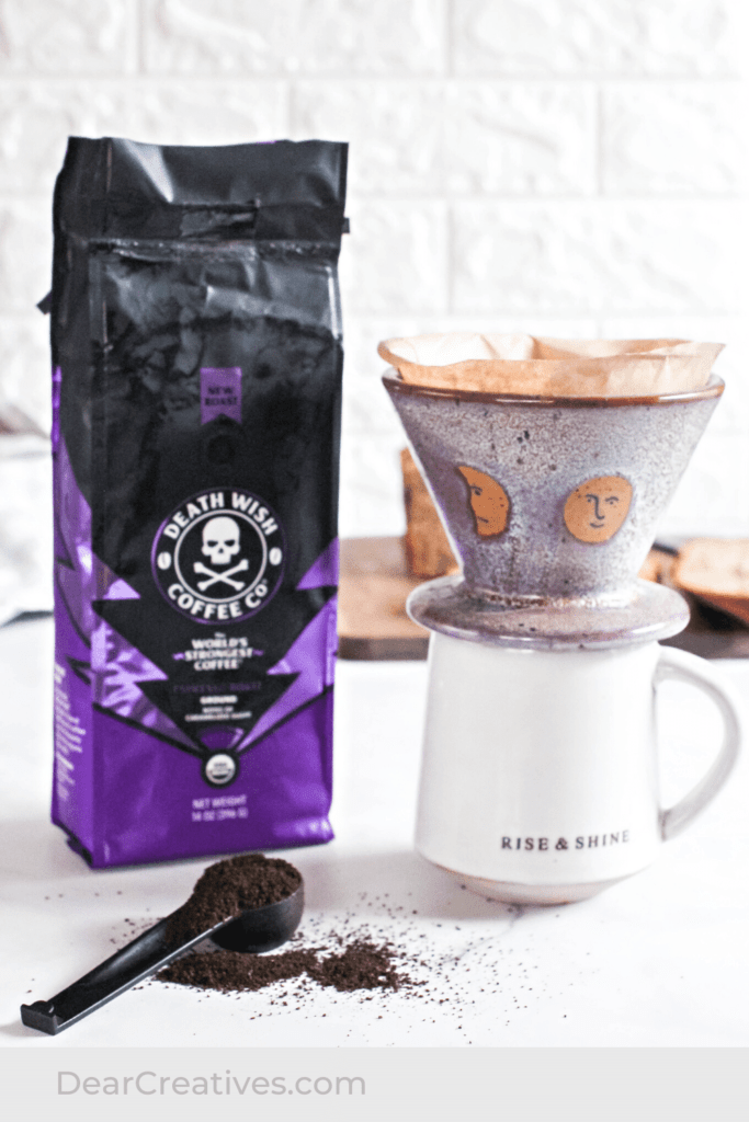 Death Wish Coffee Review - Coffee brewing, Pour over coffee, coffee pairings, and best of all a 10% sitewide discount! Find out more at DearCreatives.com