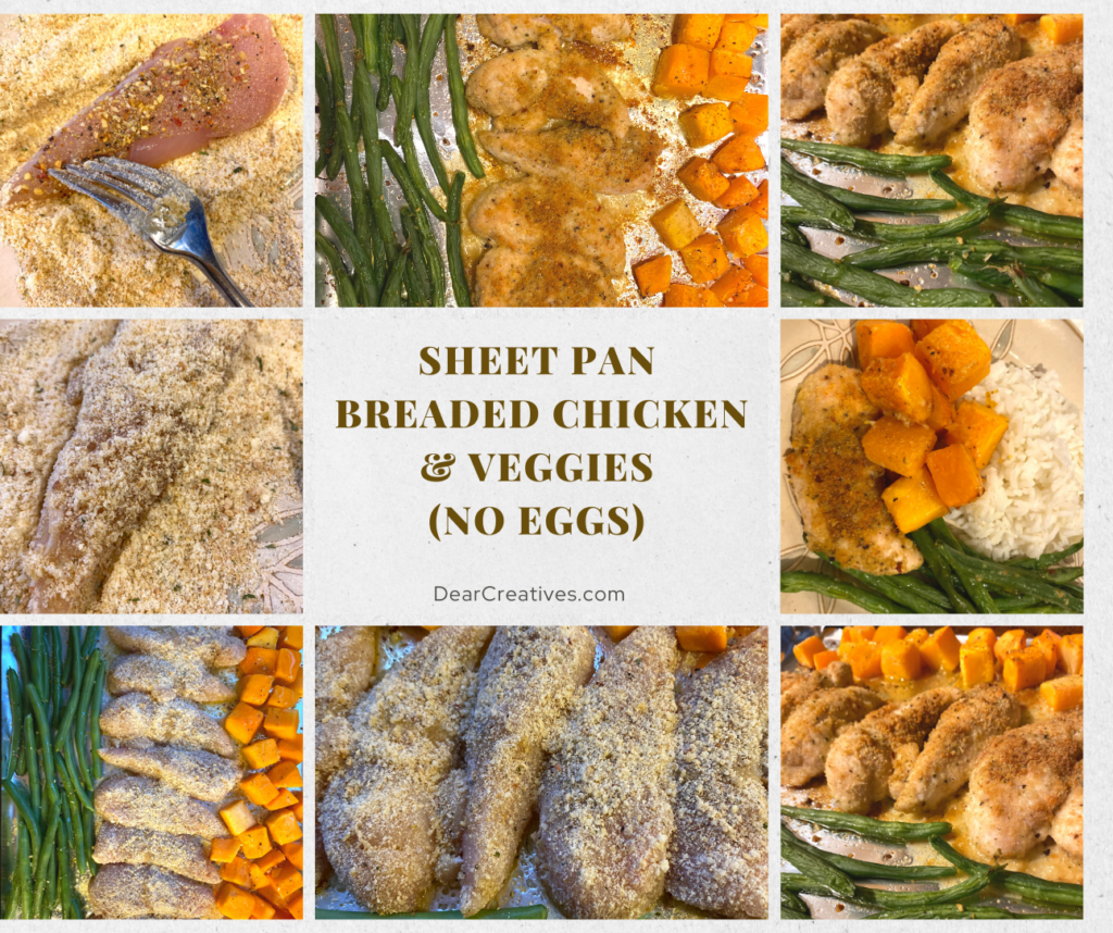 How To Make Breaded Chicken Breasts In the Oven Baked On a Sheet Pan - Get the Recipe at DearCreatives.com