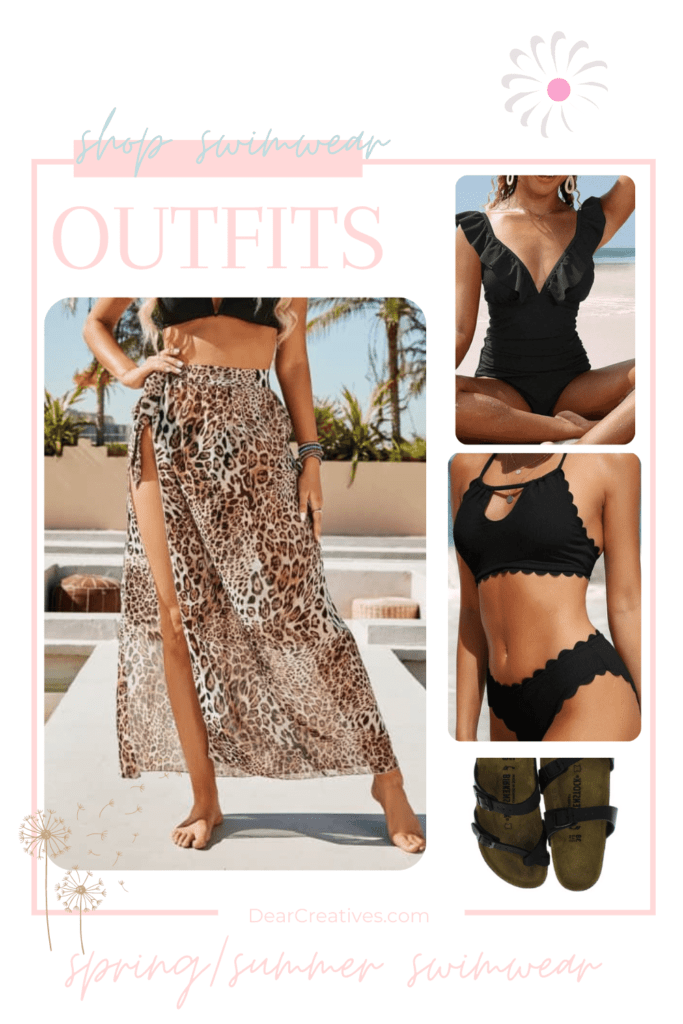 spring summer swimwear for women - cute outfit ideas for the pool, spa, or beach. DearCreatives.com