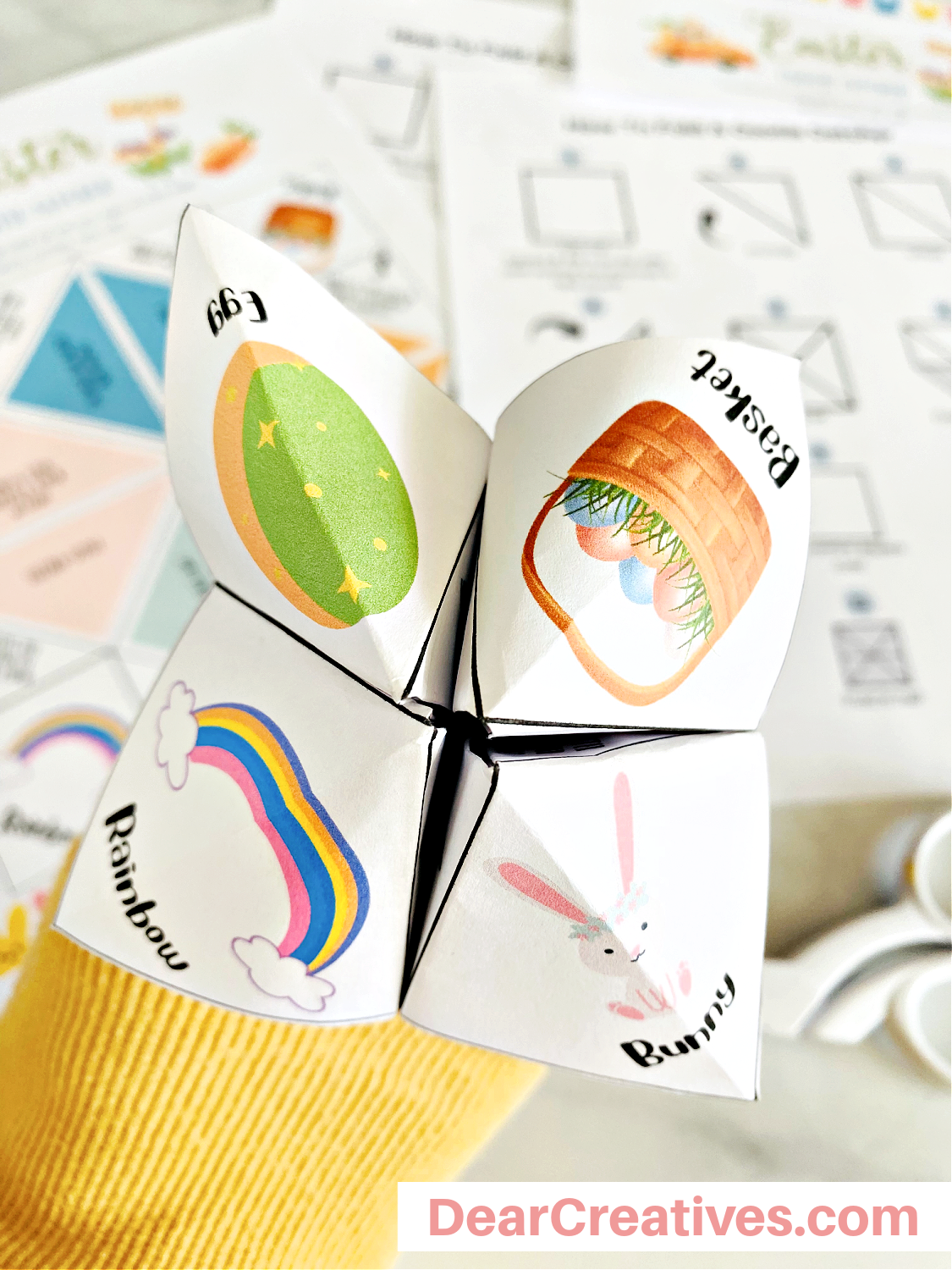Easter Cootie Catcher - a fun Easter or spring activity for the kids or kids at heart - DearCreatives.com