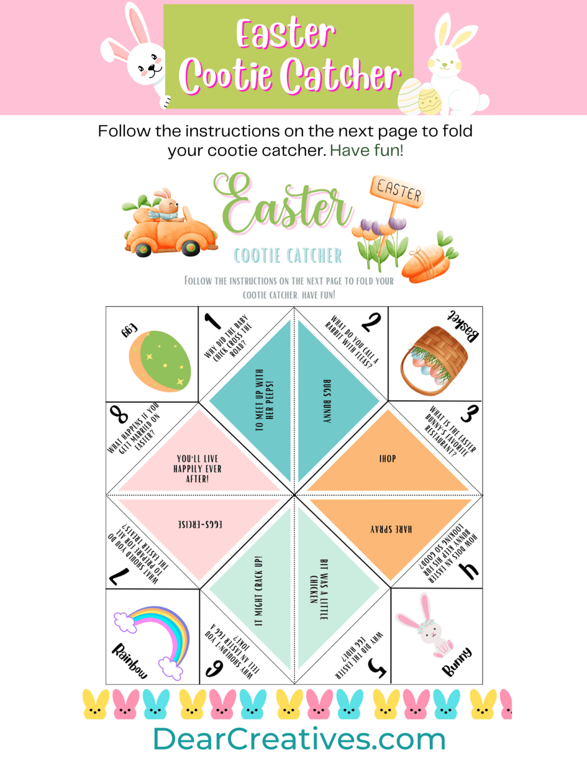 Printable Easter Cootie Catcher + Instructions The Best Store Deals