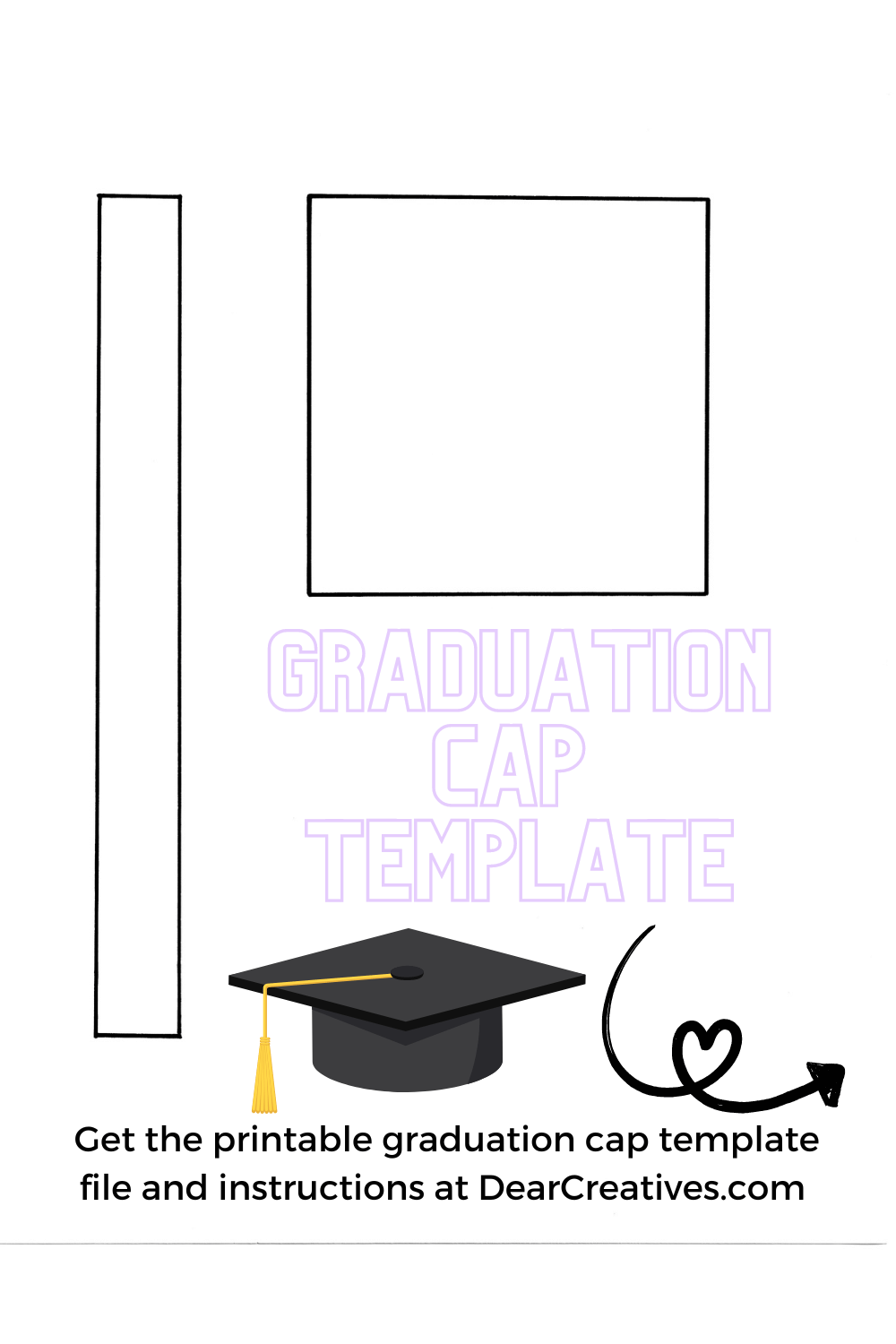 Get the printable graduation cap template file and instructions at DearCreatives.com 