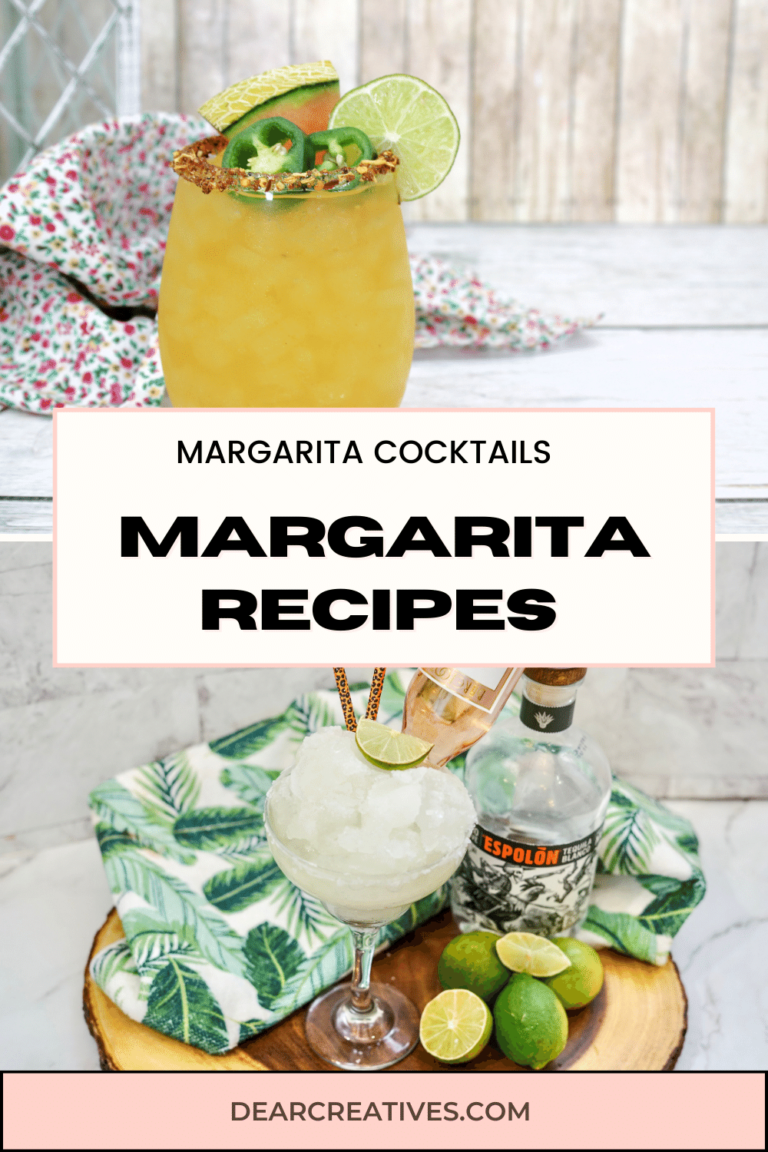 Margarita Recipes - Delicious, easy to make - Blended, Frozen, Mixed up, Shaken, Stirred - Make Margaritas at home with this growing list of cocktail recipes for Margaritas! Get a recipe, print it, and enjoy a Margarita! DearCreatives.com