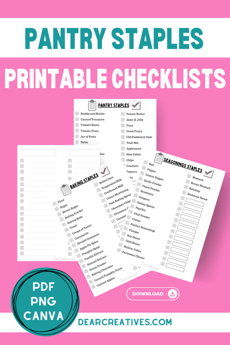 Pantry Staples List + Printable Pantry Checklists