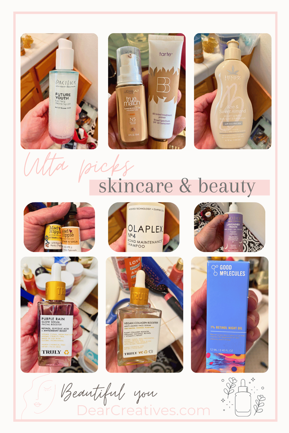 Skincare, makeup, shampoo, body soaps. Cosmetics, beauty products, and skincare on sale. Find out more at DearCreatives.com