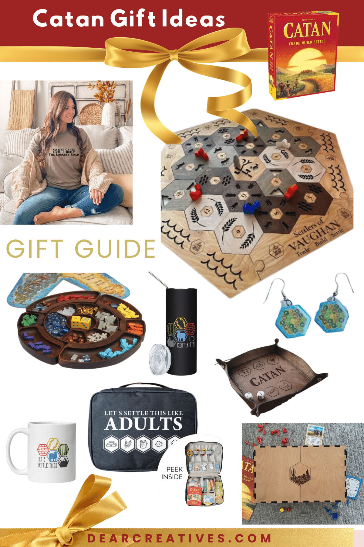 Catan Gifts - Gift ideas for him, her, them, teens, college students, and anyone who loves the game Catan- Settlers of Catan gifts. DearCreatives.com